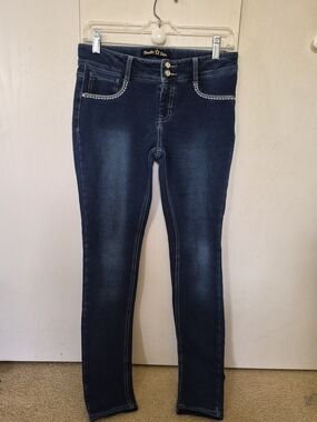 Girl's Vanilla Star Navy Skinny Jeggings Sz 16